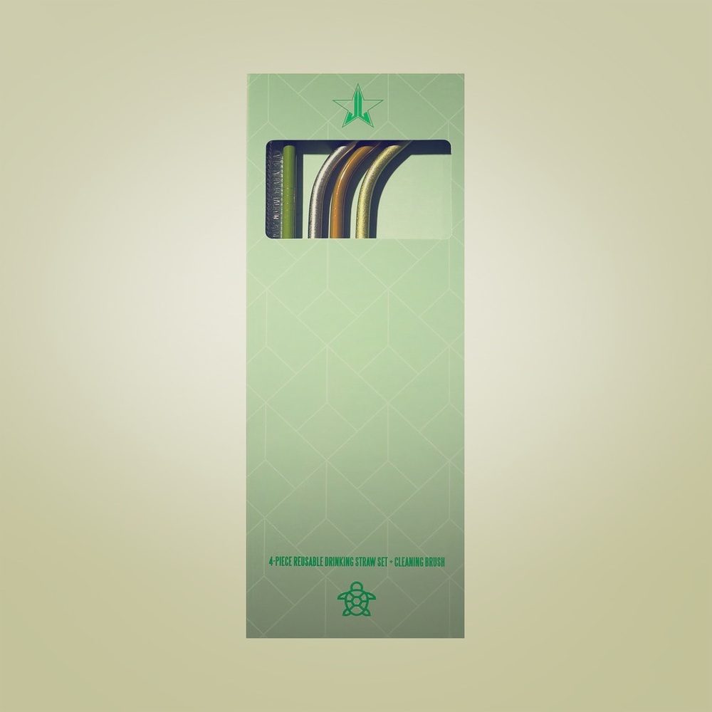 NEW Jeffree Star Green metal reusable straws